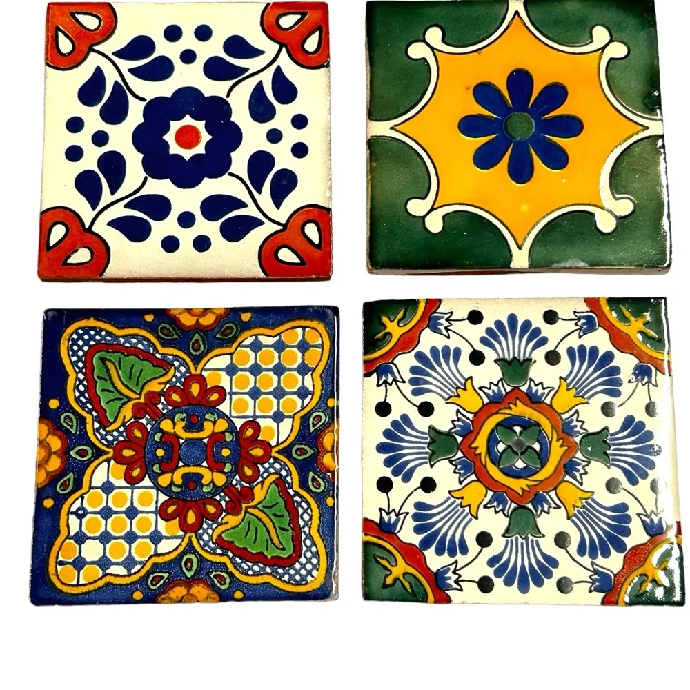 Colorful Talavera Coasters Set of 4